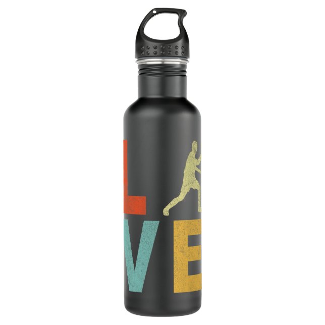 Bouteille D'eau Love Table Joueur Ping Pong Paddle Retro Vi (Devant)