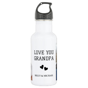 Bouteille D'eau Love You Grand-Père Photo personnalisée Collage Bo
