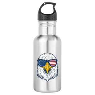 Bouteille D'eau Lunettes de soleil aigle patriotique dessin vector