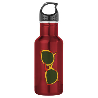 Bouteille D'eau Lunettes de soleil en jaune et rouge sur