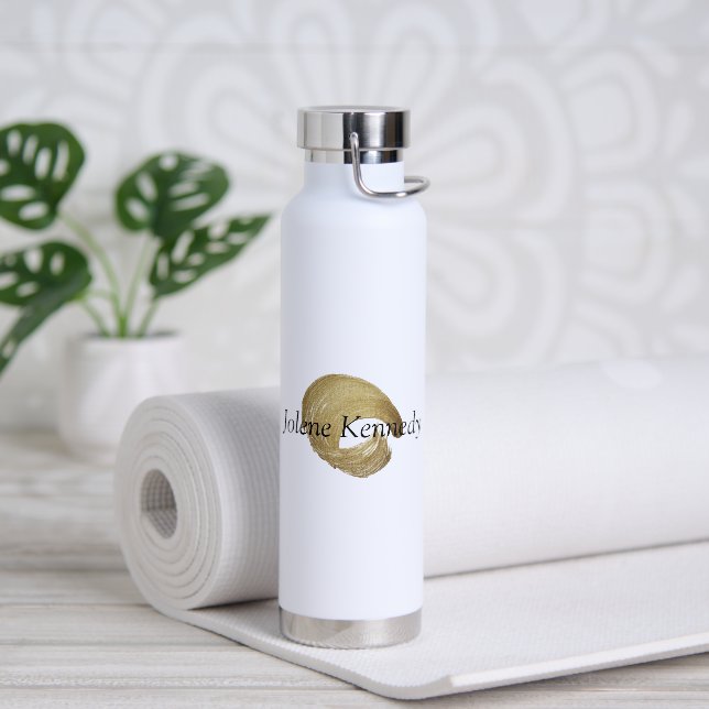 Bouteille D'eau Luxe Faux Or Rustique Élégant Moderne Minimal (Yoga)