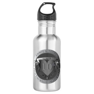 Bouteille D'eau M. 10th Tin Mariage Anniversaire du coeur