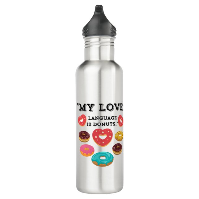 BOUTEILLE D'EAU MA LANGUE D'AMOUR EST LES DONUTS (Droite)