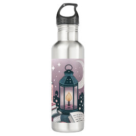 Bouteille D'eau Magic Late Night Reading Club Lantern Book Stack