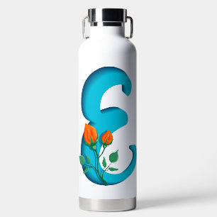 Bouteille D'eau Majuscule E monogramme floral