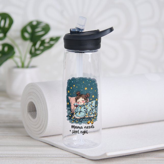 Bouteille D'eau Maman a besoin d'une nuit silencieuse (Yoga (pivotée))