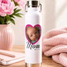 Maman a établi un script cœur rose photo blanc