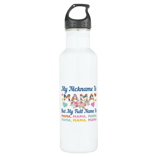 Bouteille D'eau Maman Mon Surnom Est Maman Anniversaire (Devant)