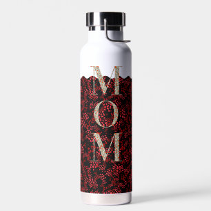 Bouteille D'eau Maman Pilates Yoga fleurs rouge foncé