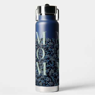 Bouteille D'eau Maman Yoga Pilates bleu et aqua