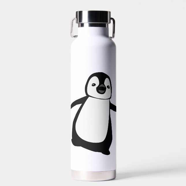 Bouteille D'eau Manchot Mignon à Personnaliser avec un Nom qui Reg (Avant)