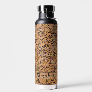 Bouteille D'eau Mandala personnalisé en bois sculpté