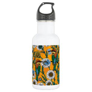 Bouteille D'eau Mangeurs d'abeilles, papillons bleus et marguerite