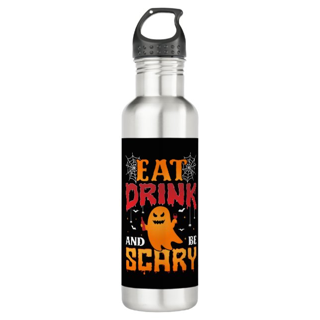 Bouteille D'eau Mangez Boire et Soyez Effrayant Classique T Shirt (Devant)