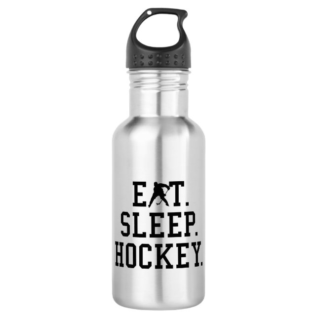 Bouteille D'eau Mangez le hockey sur glace - Amateurs de hockey (Devant)