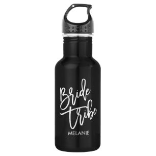 Bouteille D'eau Manuscrit de blanc de tribu de jeune mariée