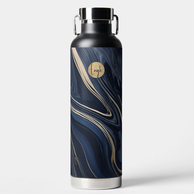 Bouteille D'eau Marbre bleu marine et marbré bronzé Pas de plastiq (Avant)