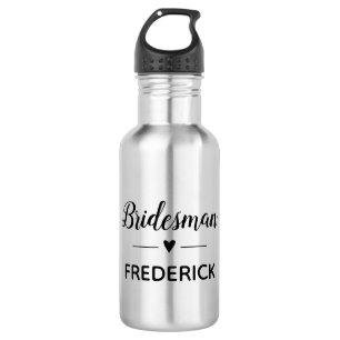 Bouteille D'eau Mariage cardiaque Bridesman personnalisé