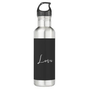 Bouteille D'eau Mariage d'amour Arrière - plan gris élégant