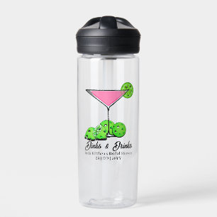 Bouteille D'eau Mariage de Pickleball Cocktail Rose Personnalisé