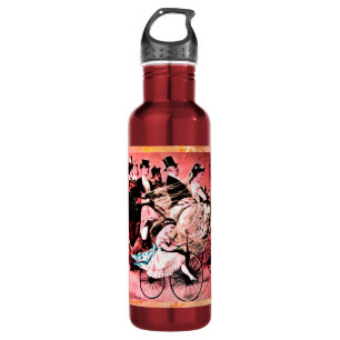 BOUTEILLE D'EAU MARIAGE PARTI BICYCLETTE BLANC NOIR ROUGE