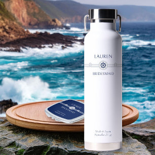 Bouteille D'eau Mariage Thème Nautique Robe de Demoiselle d'Honneu