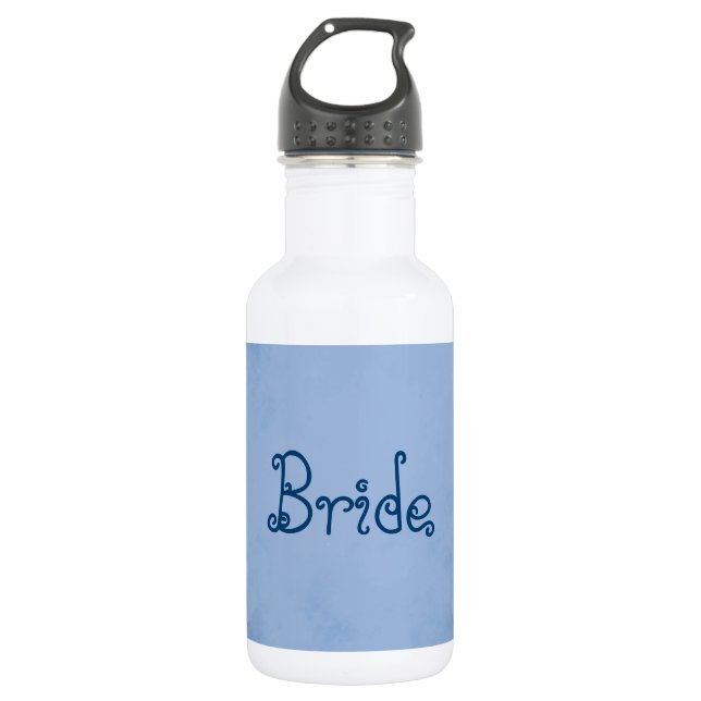 Bouteille D'eau Mariée de parchemin bleu (Devant)