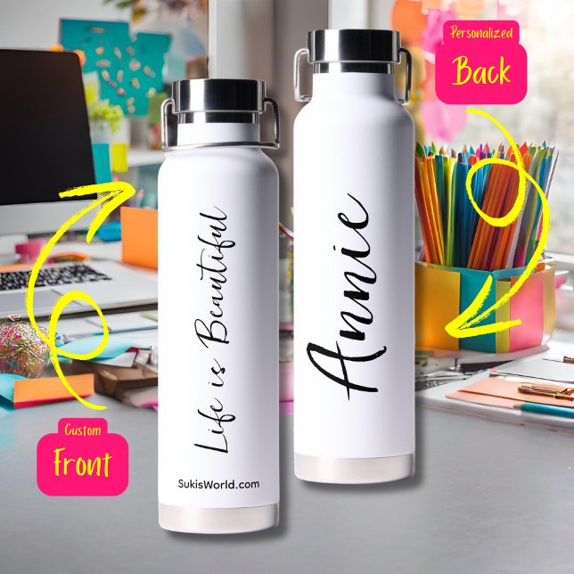Bouteille D'eau Marque de blog d'entreprise personnalisée La vie e (Créateur téléchargé)