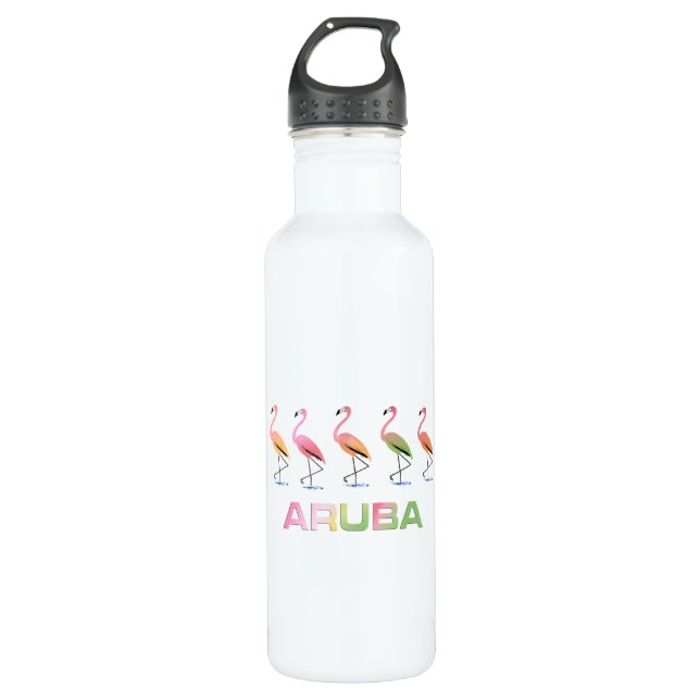 Bouteille D'eau Mars des Flamants roses tropicaux ARUBA (Devant)