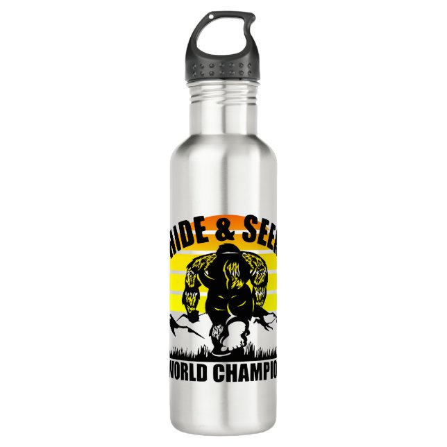 Bouteille D'eau Masquer et chercher Champion du Monde Bigfoot # (Devant)