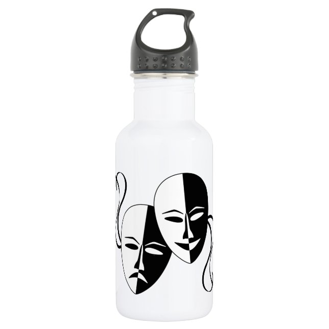 Bouteille D'eau Masques de théâtre de comédie et de (Devant)