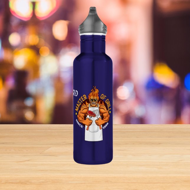 Bouteille D'eau Master Fête des pères grill Cadeau BBQ Chef Papa (Créateur téléchargé)
