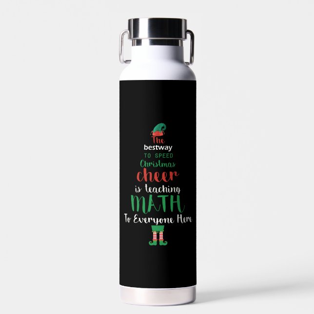 Bouteille D'eau Math Enseignant Christmas Elf Cadeau design (Avant)