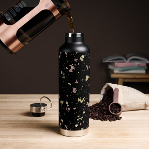 Bouteille D'eau Matte Gold et Rose Gold Flakes Noir