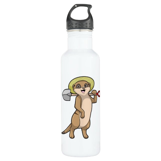 Bouteille D'eau Meerkat en tant que fermier avec Shovel (Devant)