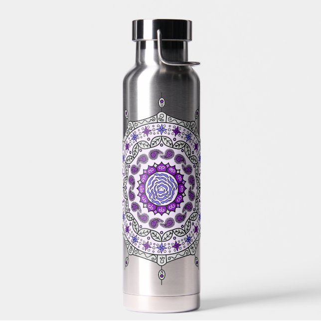 Bouteille D'eau Mehndi Imaginaire Argent (Gauche)