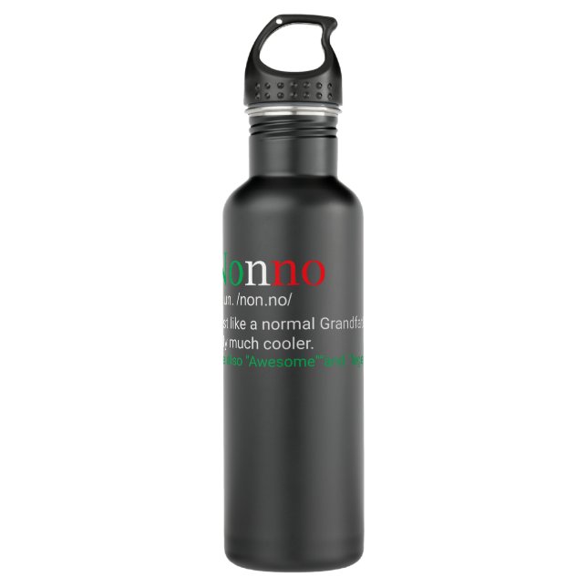 Bouteille D'eau Meilleur Amusant Nonno Italien Grand-Père Définiti (Devant)