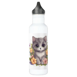 Bouteille D'eau Meilleur Chat du monde Maman mignonne Grey Kitty
