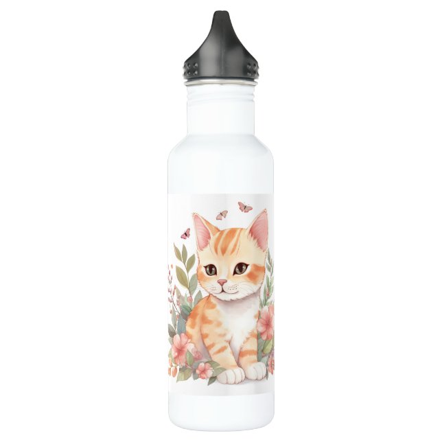 Bouteille D'eau Meilleur Chat du monde Maman mignonne Orange Kitte (Gauche)
