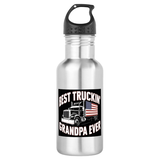 Bouteille D'eau Meilleur Grand-Père Du Truckin (Devant)