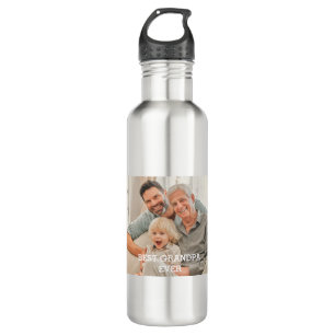 Bouteille D'eau Meilleur Grand-Père Jamais Photo Personnalisée Cré