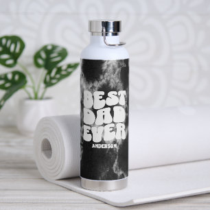 Bouteille D'eau Meilleur Papa Personnalisé Jamais Tie Dye Noir