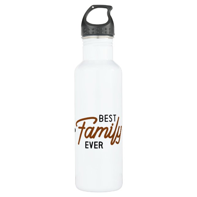 Bouteille D'eau Meilleure famille jamais (Devant)