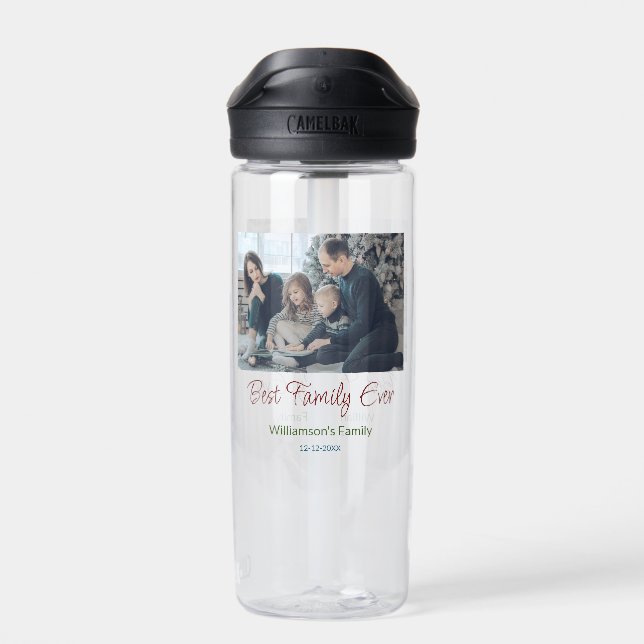 Bouteille D'eau Meilleure famille jamais ajouter nom de famille im (Arrière)