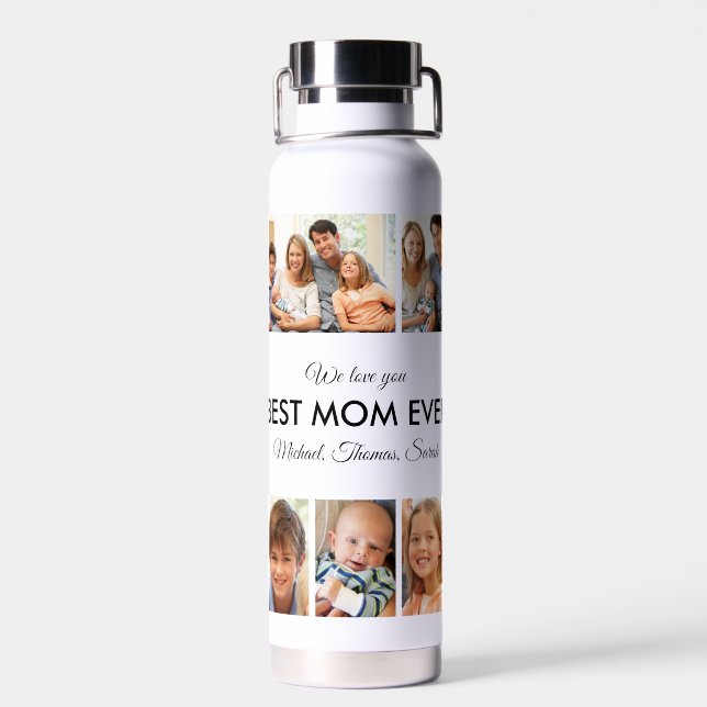 Bouteille D'eau Meilleure maman Jamais Photo Collage Fête des mère (Arrière)