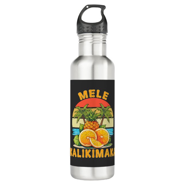 Bouteille D'eau Mele Kalikimaka Hawaii Joyeux Noël (Devant)