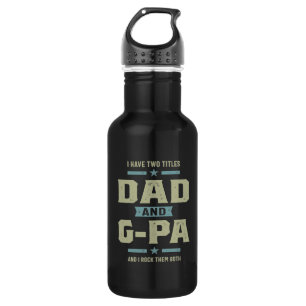 Bouteille D'eau Mens J'ai deux titres Papa et G-Pa