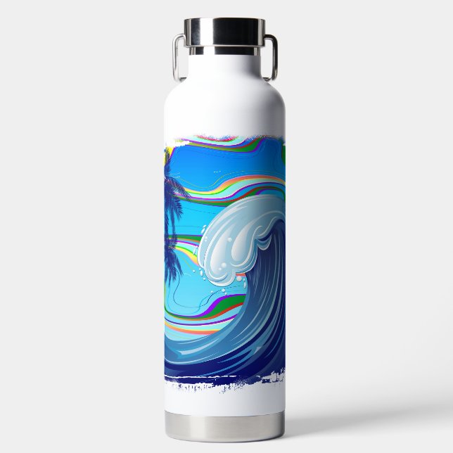 Bouteille D'eau Mer Océan Grande Vague Eau (Avant)
