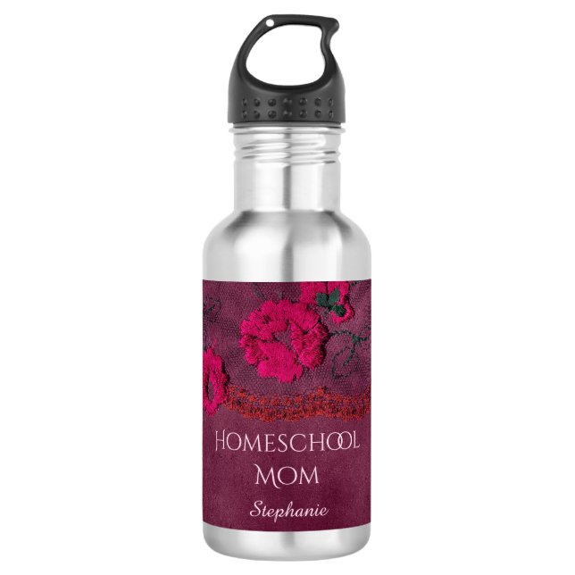 Bouteille D'eau Mère de l'école familiale Purple Floral (Devant)