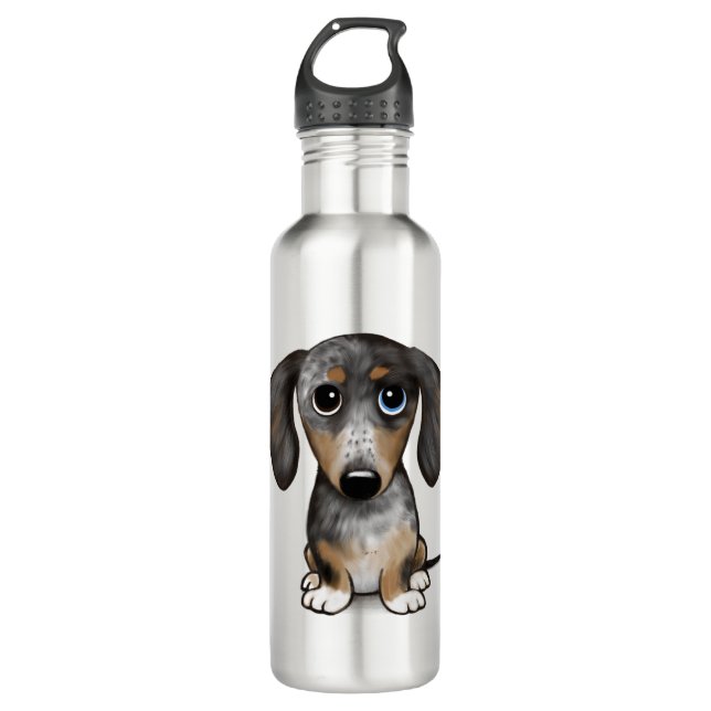 Bouteille D'eau Merle Dapple Dachshund mignon chien Wiener (Devant)